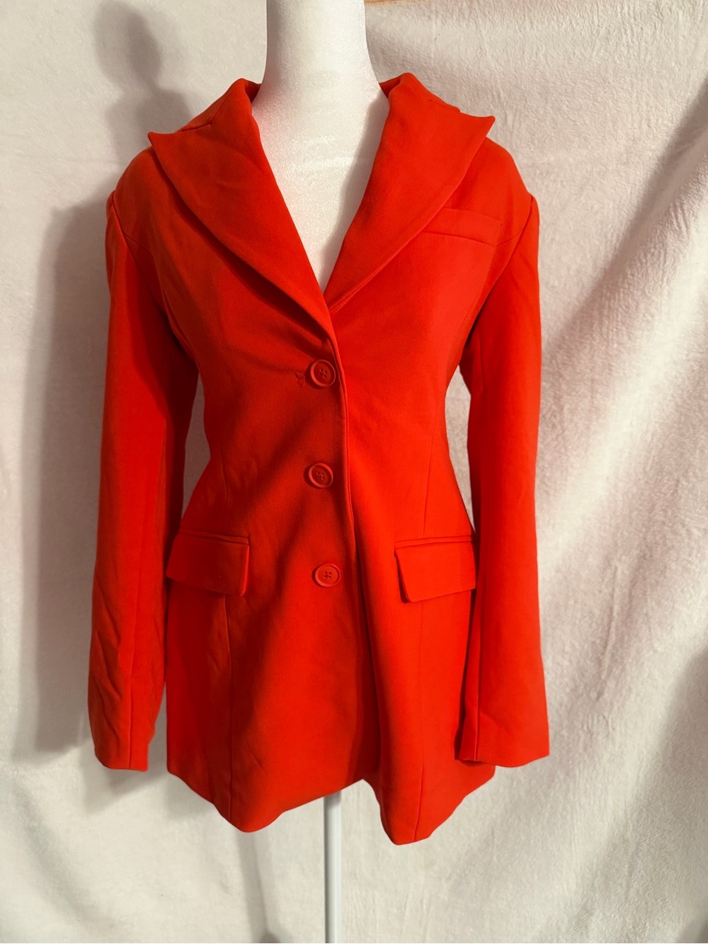 Women's Red Tailored Button Jacket